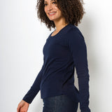 Pamela Heavy Tee | Women's Long Sleeve Crew Neck