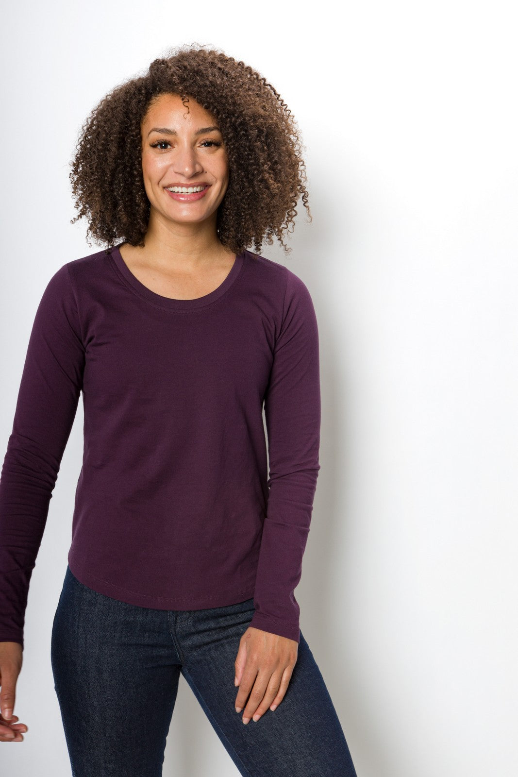 Pamela Heavy Tee | Women's Long Sleeve Crew Neck