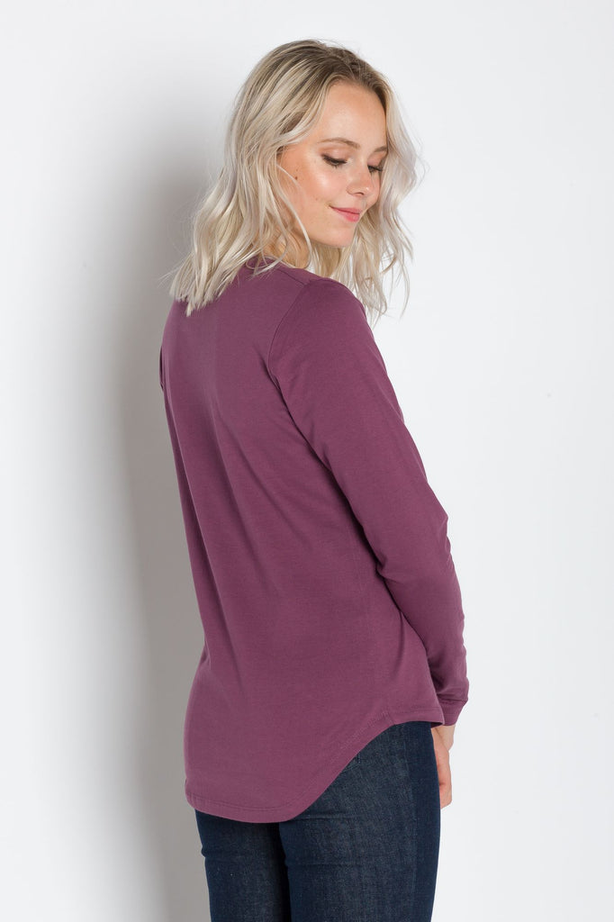 Pamela Heavy Tee | Women's Long Sleeve Crew Neck