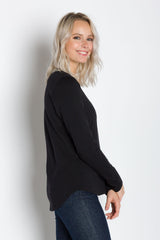 Pamela Heavy Tee | Women's Long Sleeve Crew Neck