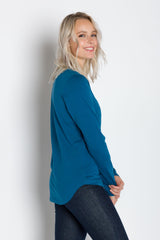 Pamela Heavy Tee | Women's Long Sleeve Crew Neck