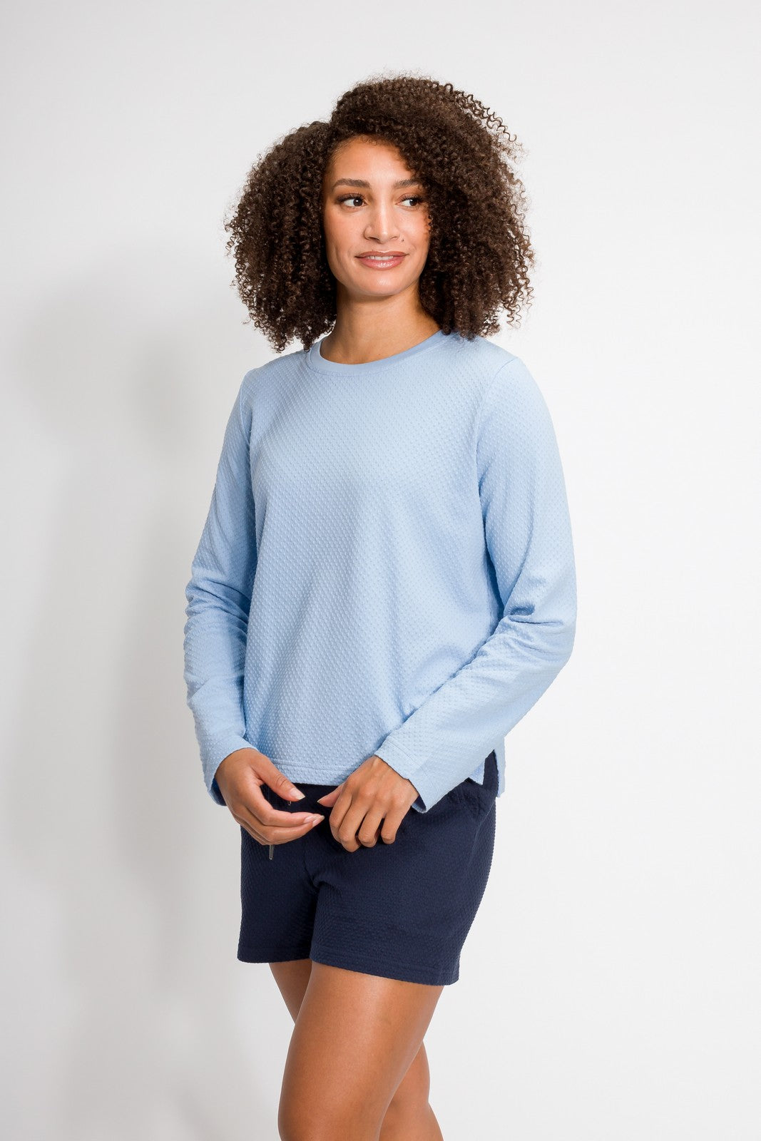 Emma | Women's Bubble Knit Crew Neck Sweatshirt