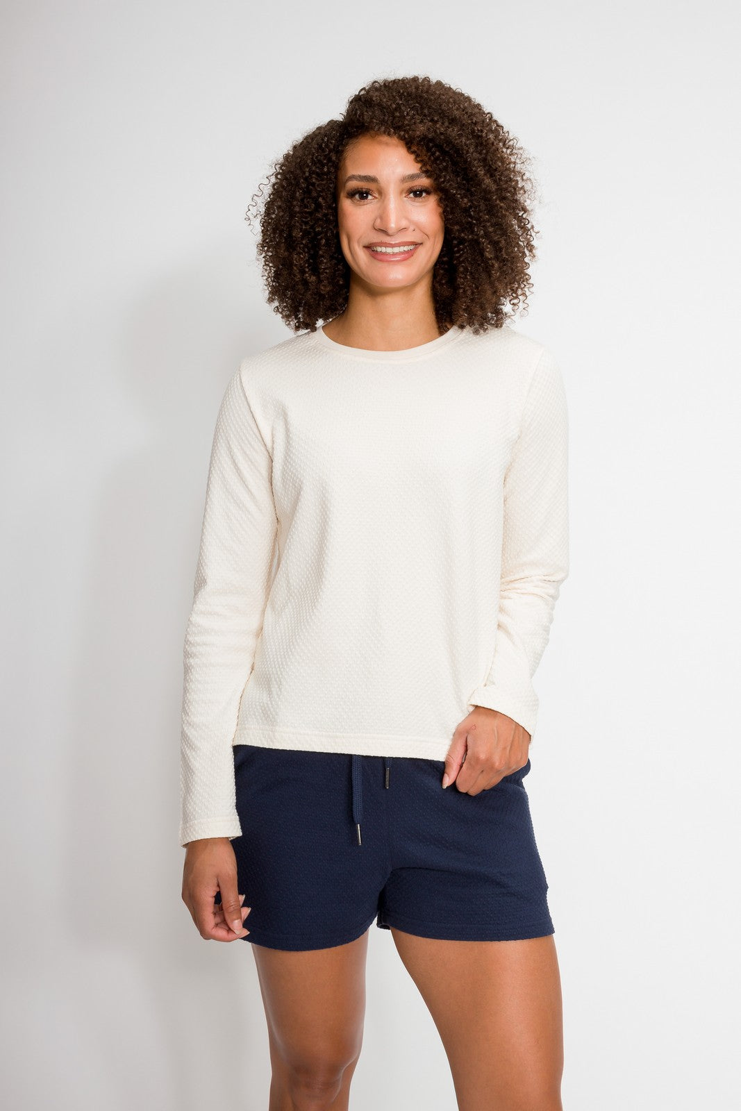 Emma | Women's Bubble Knit Crew Neck Sweatshirt