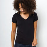 Vanessa Unbranded | Women's Anti-Stain Logo-less Deep V-neck T-Shirt