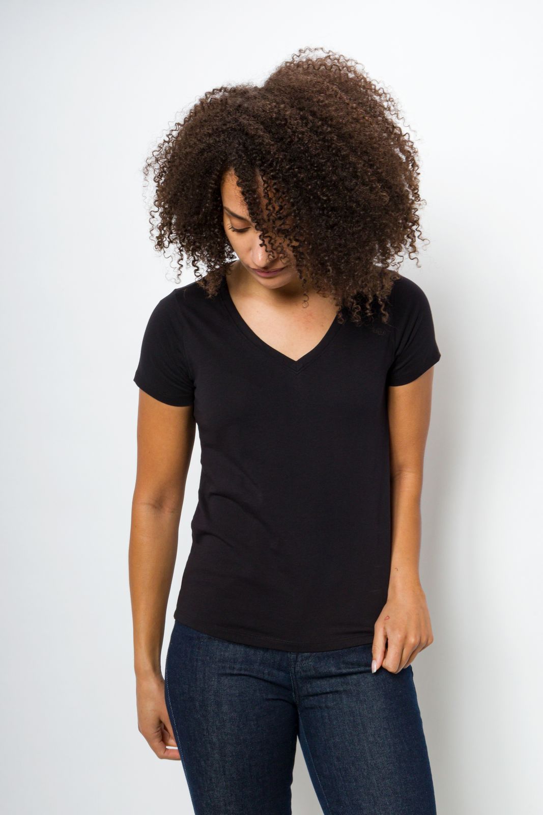 Vanessa Unbranded | Women's Anti-Stain Logo-less Deep V-neck T-Shirt