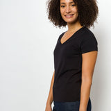 Vanessa Unbranded | Women's Anti-Stain Logo-less Deep V-neck T-Shirt