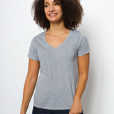 Vanessa Unbranded | Women's Anti-Stain Logo-less Deep V-neck T-Shirt