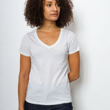 Vanessa Unbranded | Women's Anti-Stain Logo-less Deep V-neck T-Shirt