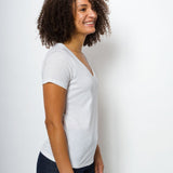 Vanessa Unbranded | Women's Anti-Stain Logo-less Deep V-neck T-Shirt