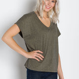 Marigold | Women's V-Neck Grindle Jersey Top