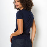 Vanessa Heavy Tee | Women's Anti-Stain Deep V-Neck T-Shirt