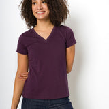 Vanessa Heavy Tee | Women's Anti-Stain Deep V-Neck T-Shirt