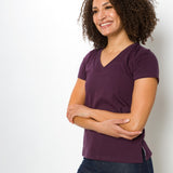 Vanessa Heavy Tee | Women's Anti-Stain Deep V-Neck T-Shirt