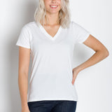 Vanessa Heavy Tee | Women's Anti-Stain Deep V-Neck T-Shirt