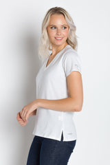 Vanessa Heavy Tee | Women's Anti-Stain Deep V-Neck T-Shirt
