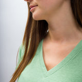 Scarlett | Women's Anti-Stain Linen Cotton Blend V-Neck T-Shirt