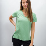 Scarlett | Women's Anti-Stain Linen Cotton Blend V-Neck T-Shirt