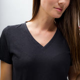 Scarlett | Women's Anti-Stain Linen Cotton Blend V-Neck T-Shirt