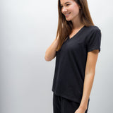 Scarlett | Women's Anti-Stain Linen Cotton Blend V-Neck T-Shirt