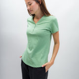 Natalie | Women's Anti-Stain Linen Cotton Blend Henley Top