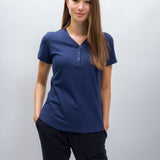 Natalie | Women's Anti-Stain Linen Cotton Blend Henley Top
