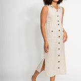 Melania | Women's Stain Resistant Linen Sleeveless Dress