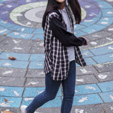 Avonlea | Women's Long Sleeve Button Up With Jersey Sleeves