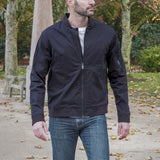 Cyan | Men's Zippered Cotton Bomber With Lining